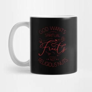 God wants spiritual fruits not religious nuts, Prayer beads Mug